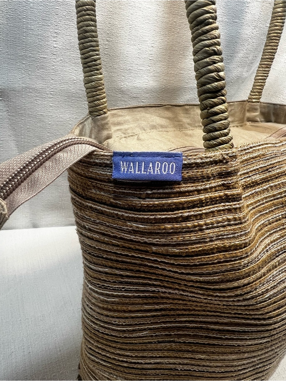 Wallaroo Hat Company Straw Beach Tote Woven Rope Shoulder Bag Natural Tan Boho